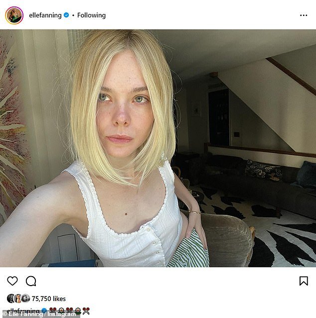 Elle Fanning se despediu de suas longas tranças loiras ao estrear com confiança um novo corte de cabelo bob em uma série de novas selfies do Instagram na tarde de segunda-feira.