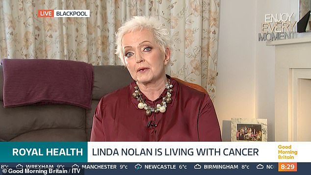 Linda Nolan, 64, revelou que seu último exame de câncer não mostrou 'nenhuma progressão na doença' depois de saber que seus tumores haviam diminuído