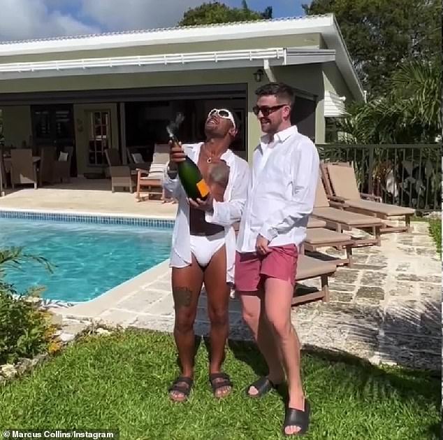 O ex de Robin Windsor, Marcus Collins, comemorou seu noivado com o namorado Colm Tracey - apenas um mês após a trágica morte da estrela do Strictly