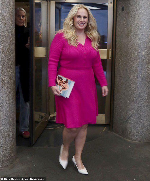 Rebel Wilson was spotted exiting the Kelly Clarkson Show in New York City on Friday