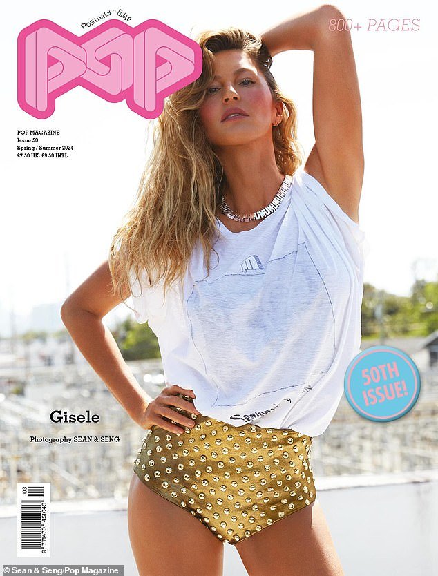 Gisele Bündchen surpreendeu na capa da edição Primavera/Verão 2024 da Pop Magazine, lançada no último fim de semana